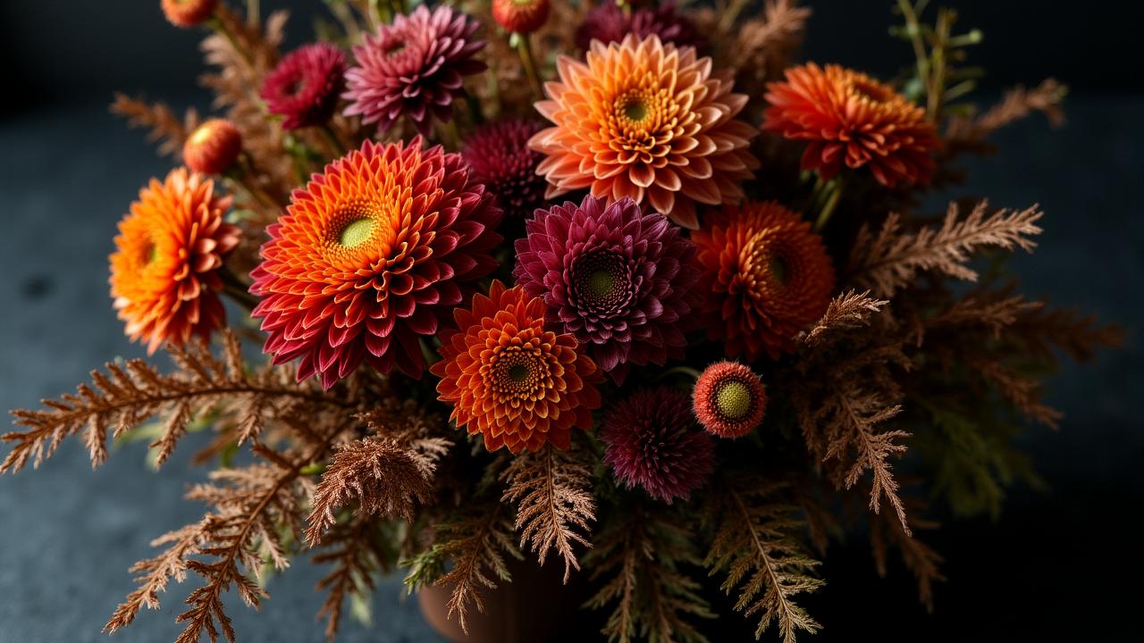Autumnal subscription bouquet with dahlias