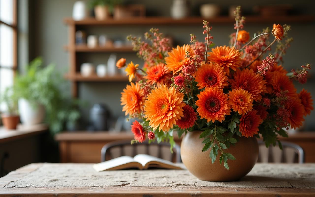 Sustainable autumn flower arrangement